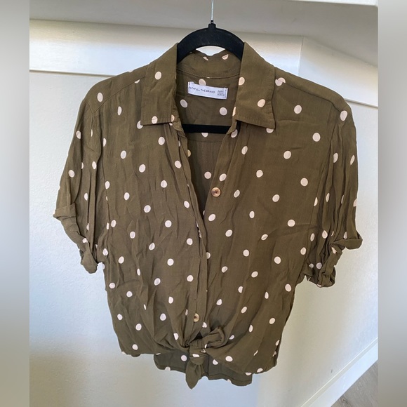Faithful the Brand- Olive Polka Dot Button Down - Picture 1 of 8